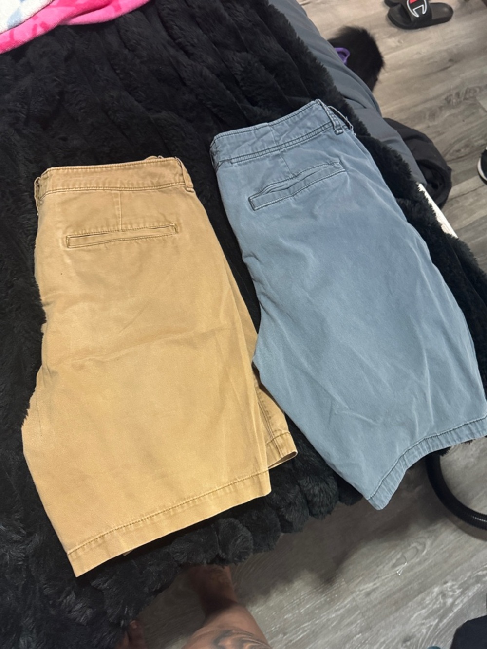 Hollister Tan and White Waistband Chino Shorts